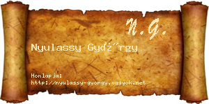 Nyulassy György névjegykártya